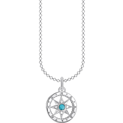 Thomas Sabo Compass Necklace - Silver/Turquoise/White