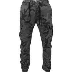 Urban Classics Camo Cargo Jogging Pants - Grey Camouflage