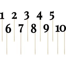PartyDeco Decor Table Numbers Black 11-pack