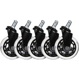 L33T 3 Inch Universal Gaming Chair Casters (5 Pieces) - Black