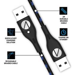 Stealth PS5 Twin Play & Charge Cable - Black/Blue