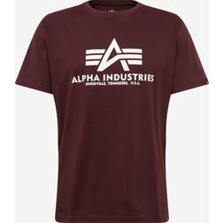 Alpha Industries Basic T-Shirt - Burgundy/White