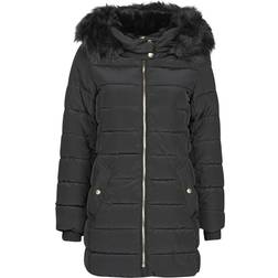 Only Camilla Long Quilted Jacket - Black