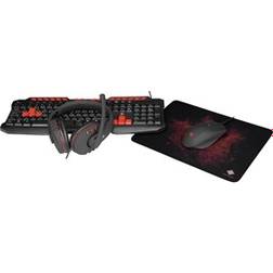 Deltaco Gaming- Keyboard, mouse, headset and mouse pad - Black
