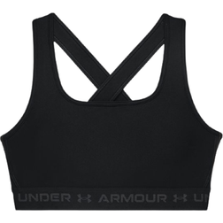 Under Armour Mid Crossback Sports Bra - Black/Jet Gray