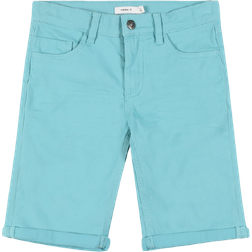 Name It Slim Fit Cotton Twill Shorts - Blue/Aqua (13187085)