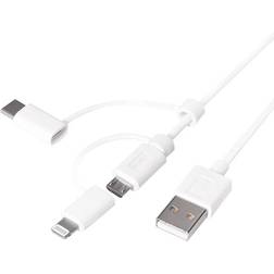 LogiLink USB A-USB Micro B/Litghning/USB C 1m