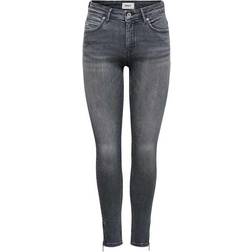 Only Kendell Life Reg Ankle Skinny Fit Jeans - Grey/Medium Grey Denim