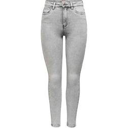 Only Mila Life High Waist Ankle Skinny Fit Jeans - Grey/Light Grey Denim