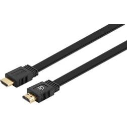 Manhattan Flat HDMI-HDMI High Speed with Ethernet 15m