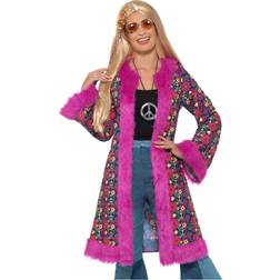 Smiffys 60's Psychedelic Hippie Coat Pink