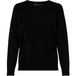 Only Solid Colored Knitted Pullover - Black