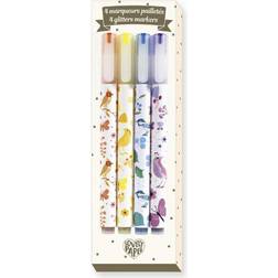 Djeco Markers with Glitter Look 4-pack
