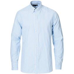 Eton Striped Royal Oxford Shirt - Light Blue