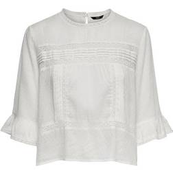Only Loose 3/4 Sleeved Top - White/Cloud Dancer