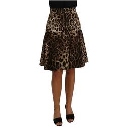 Dolce & Gabbana A-Line Leopard Print Skirt - Brown