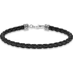 Thomas Sabo Leather Bracelet - Silver/Black