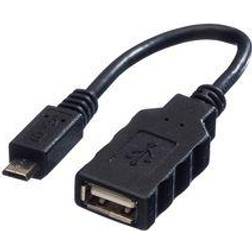 Roline USB A-USB Micro-B 2.0 M-F 0.2m
