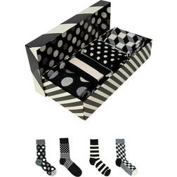 Happy Socks Classic Socks Gift Box 4-pack - Black/White