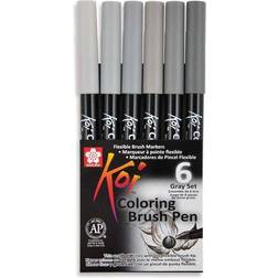 Sakura Koi Colouring Brush Pens Grey Set 6