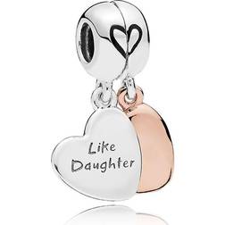 Pandora Mother & Daughter Heart Split Dangle Charm - Silver/Rose Gold