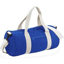 BagBase Plain Varsity Duffle Bag - Bright Royal/Off White