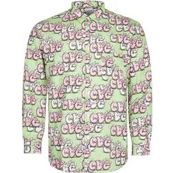 Comme des Garçons Kaws Long Sleeve Print Shirt - Green/Pink