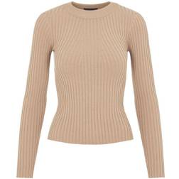 Pieces Crista Knitted Pullover - Silver Mink