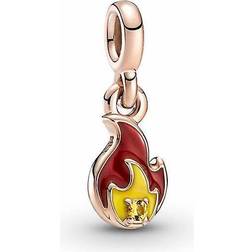 Pandora Me Burning Flame Mini Dangle Charm - Rose Gold/Red/Yellow