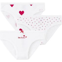 Petit Bateau Heart Print Panties 3-Pack - White (A00FP-00)