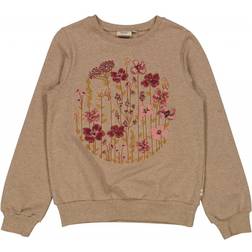 Wheat Flower Circle Embroidery - Khaki Melange