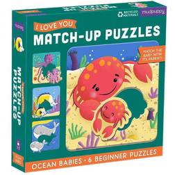 Mudpuppy Ocean Babies I Love You Match-Up Puzzles 6 Bitar
