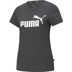 Puma Essentials Logo Women's Tee - Dark Gray Heather