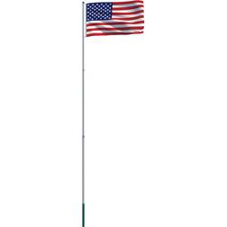 vidaXL US Flag and Pole 6m