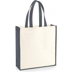 Westford Mill Gallery Canvas Tote - Natural/Graphite Grey