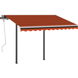 vidaXL Manual Retractable Awning with Posts 300x250cm