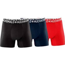 Muchachomalo Cotton Stretch Basic Boxer 3-pack - Black/Red