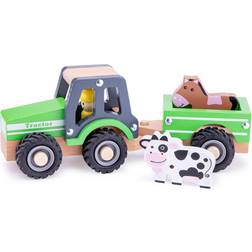 New Classic Toys Tractor with Trailer & Animals
