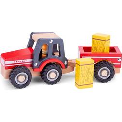 New Classic Toys Traktor i trä med höbalar