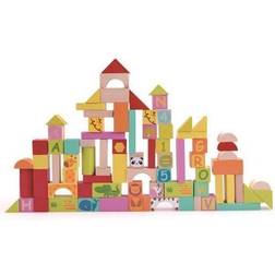 Classic Toy Wooden Colored Blocks 100 Pcs