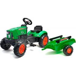 Falk Green Supercharger Pedal Tractor with Opening Bonnet & Trailer