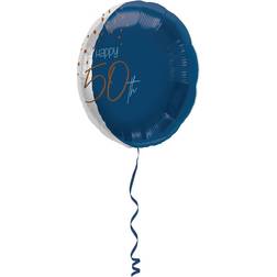 Folat folieballong Elegant True Blue Grattis på födelsedagen 45 cm blå Blue, Transparent 2