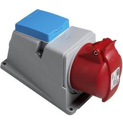ABB Surface socket-outlet with dk-outlet 3p n e 16a 250vac ip44 clock position of grounding contact 6 hour color code red