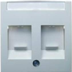 Berker Centre plate with 2 dust protection p white