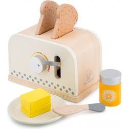 New Classic Toys Leksaksmat Frukost med brödrost i trä, vit