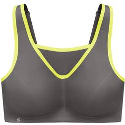 Glamorise No-Bounce Camisole Sports Bra Plus Size - Gray/Yellow