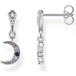 Thomas Sabo Royalty Moon Earrings -Silver/Multicolour