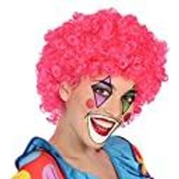 Th3 Party Peruk med lockigt hår Clown 117564 (Färg: Fuchsia)