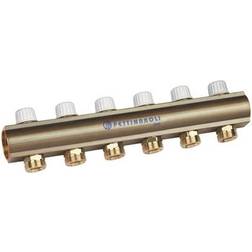 PETTINAROLI Linear manifold 1x3/4/18 with incorporated lockshield valve 5 outlets