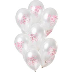 Folat ballonger Love is in the air 30 cm latex silver 12 st